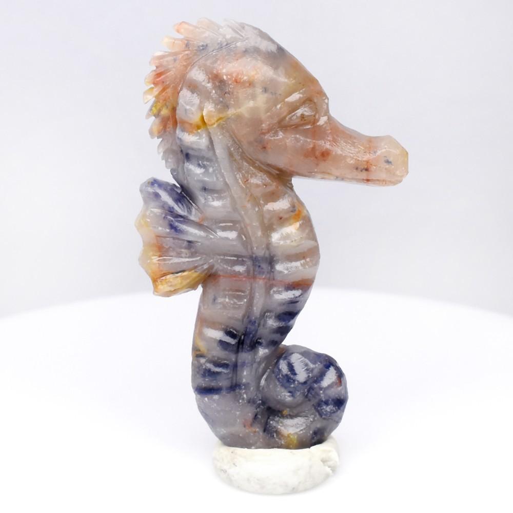 49.06 Carats Natural Multi-Colored Sapphire Carving of a Seahorse at PristineAuction.com 49.06 Carats Natural Multi-Colored Sapphire Carving of a Seahorse at PristineAuction.com