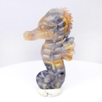49.06 Carats Natural Multi-Colored Sapphire Carving of a Seahorse at PristineAuction.com