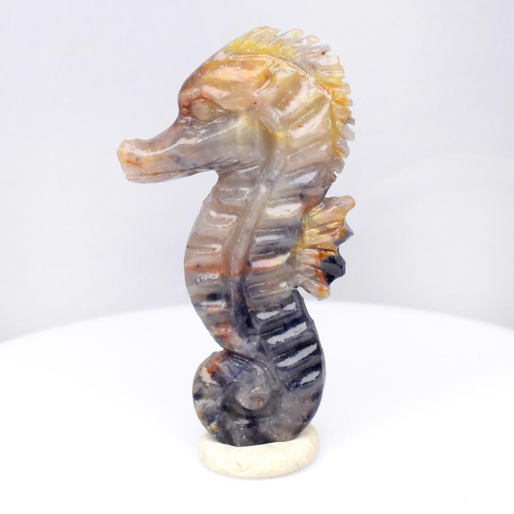 53.78 Carats Natural Multi-Colored Sapphire Carving of a Seahorse at PristineAuction.com 53.78 Carats Natural Multi-Colored Sapphire Carving of a Seahorse at PristineAuction.com