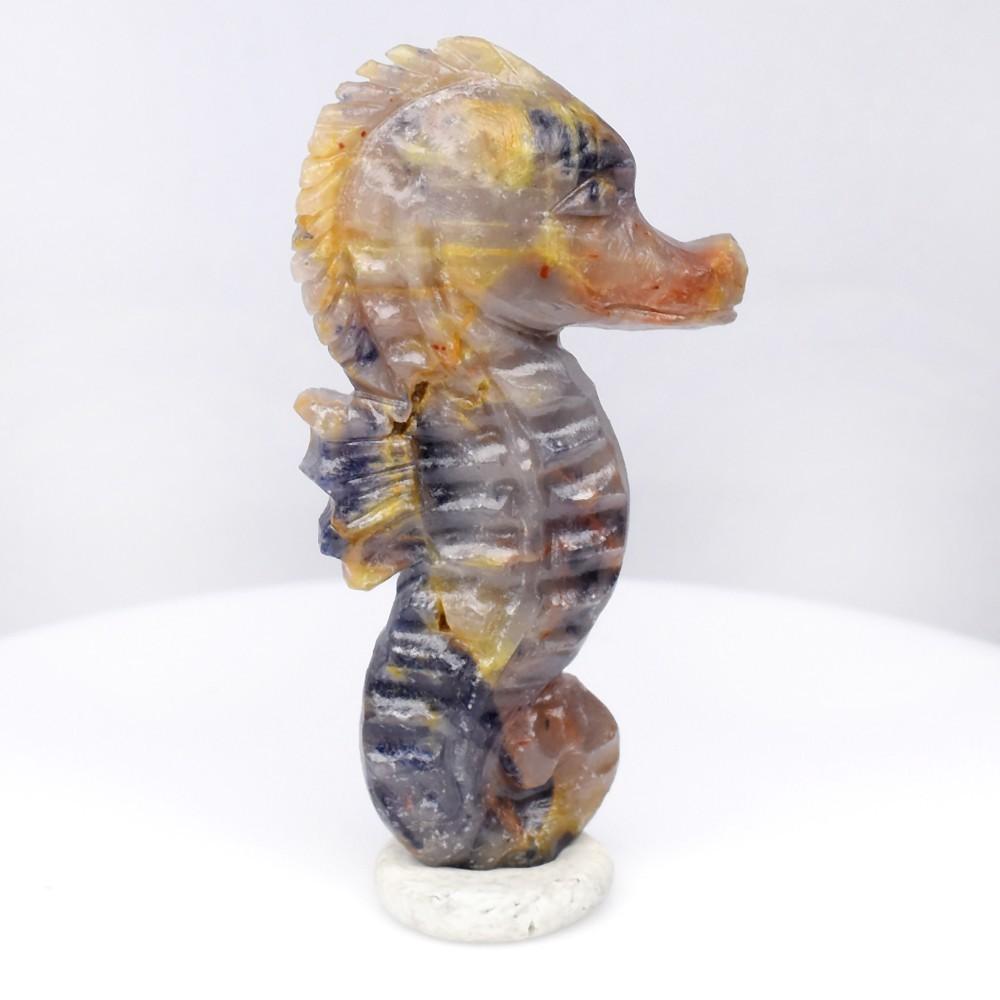 53.78 Carats Natural Multi-Colored Sapphire Carving of a Seahorse at PristineAuction.com 53.78 Carats Natural Multi-Colored Sapphire Carving of a Seahorse at PristineAuction.com