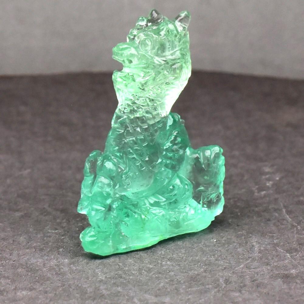 35.82 Carats Natural Fluorite Carving of a Dragon at PristineAuction.com 35.82 Carats Natural Fluorite Carving of a Dragon at PristineAuction.com