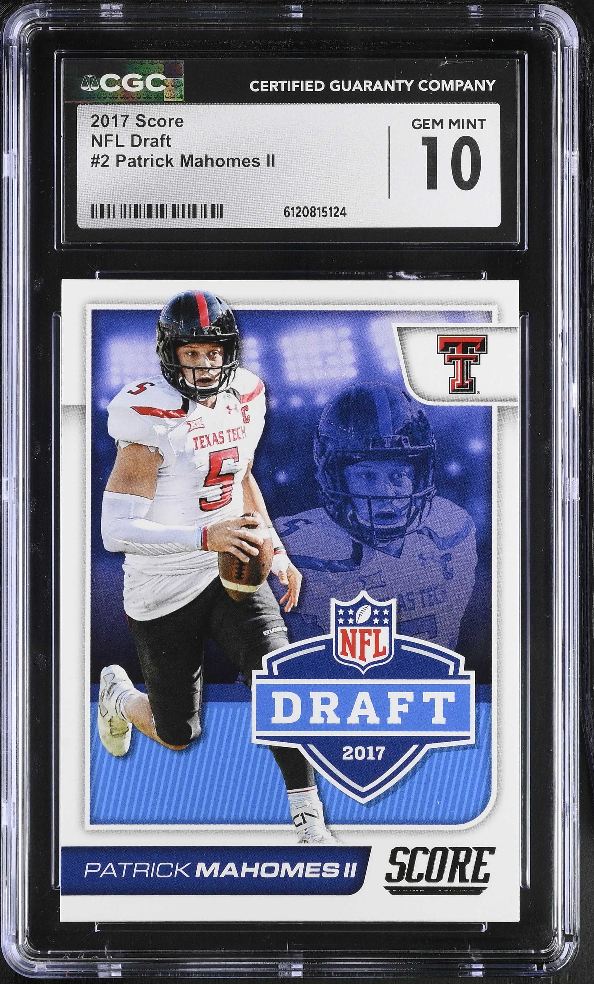 Patrick Mahomes II 2017 Score NFL Draft #2 RC (CGC 10) at PristineAuction.com Patrick Mahomes II 2017 Score NFL Draft #2 RC (CGC 10) at PristineAuction.com