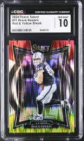 Brock Bowers 2024 Select Prizm Red and Yellow Shock #31 RC (CGC 10) at PristineAuction.com