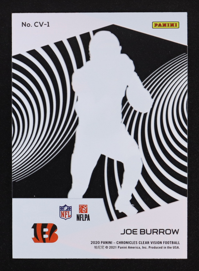 Joe Burrow 2020 Panini Clear Vision Rookies #1 RC at PristineAuction.com Joe Burrow 2020 Panini Clear Vision Rookies #1 RC at PristineAuction.com
