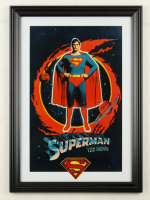 1978 "Superman: The Movie" Custom Framed Print with Superman Patch at PristineAuction.com