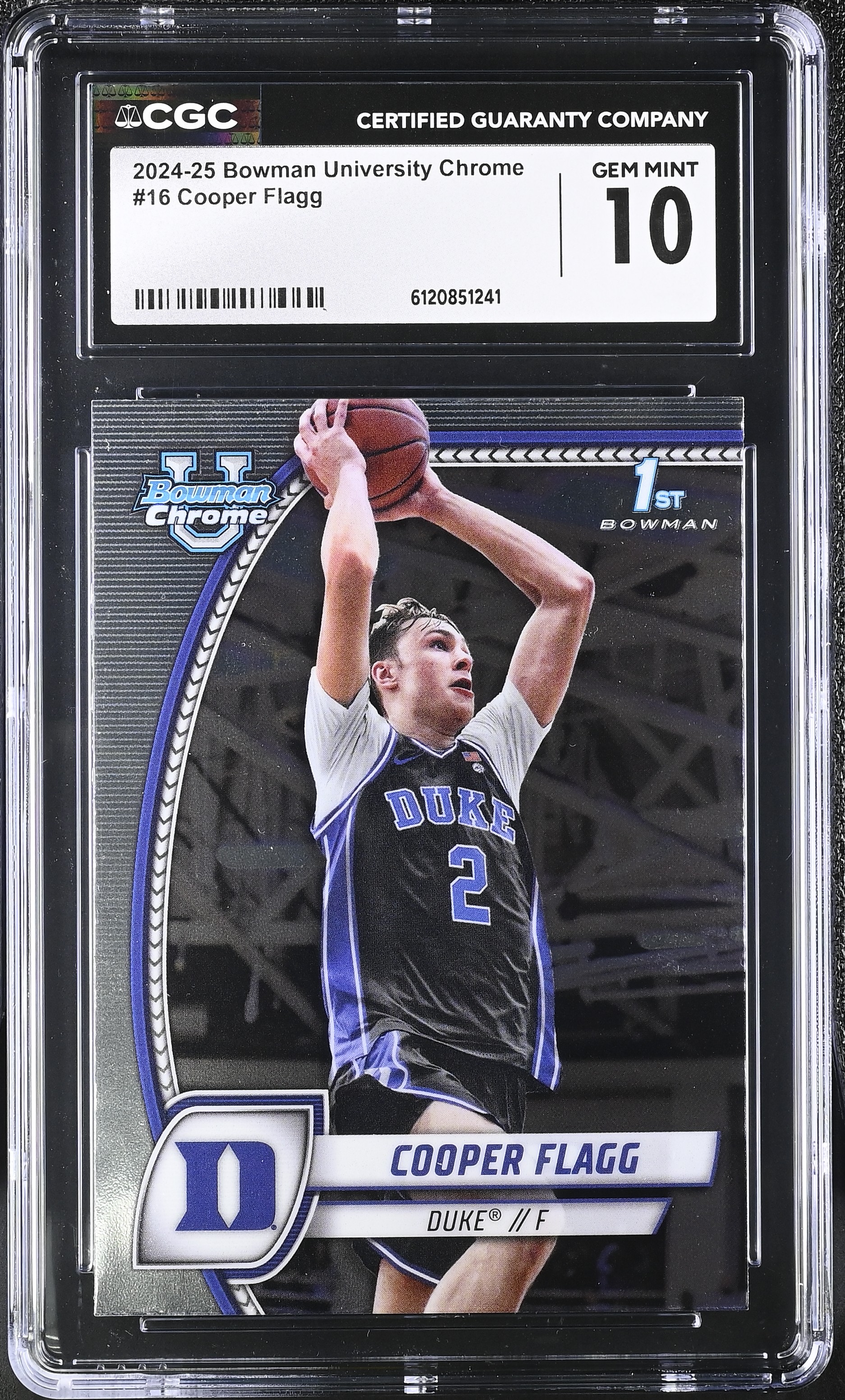 Cooper Flagg 2024-25 Bowman University Chrome #16 RC (CGC 10) at PristineAuction.com Cooper Flagg 2024-25 Bowman University Chrome #16 RC (CGC 10) at PristineAuction.com