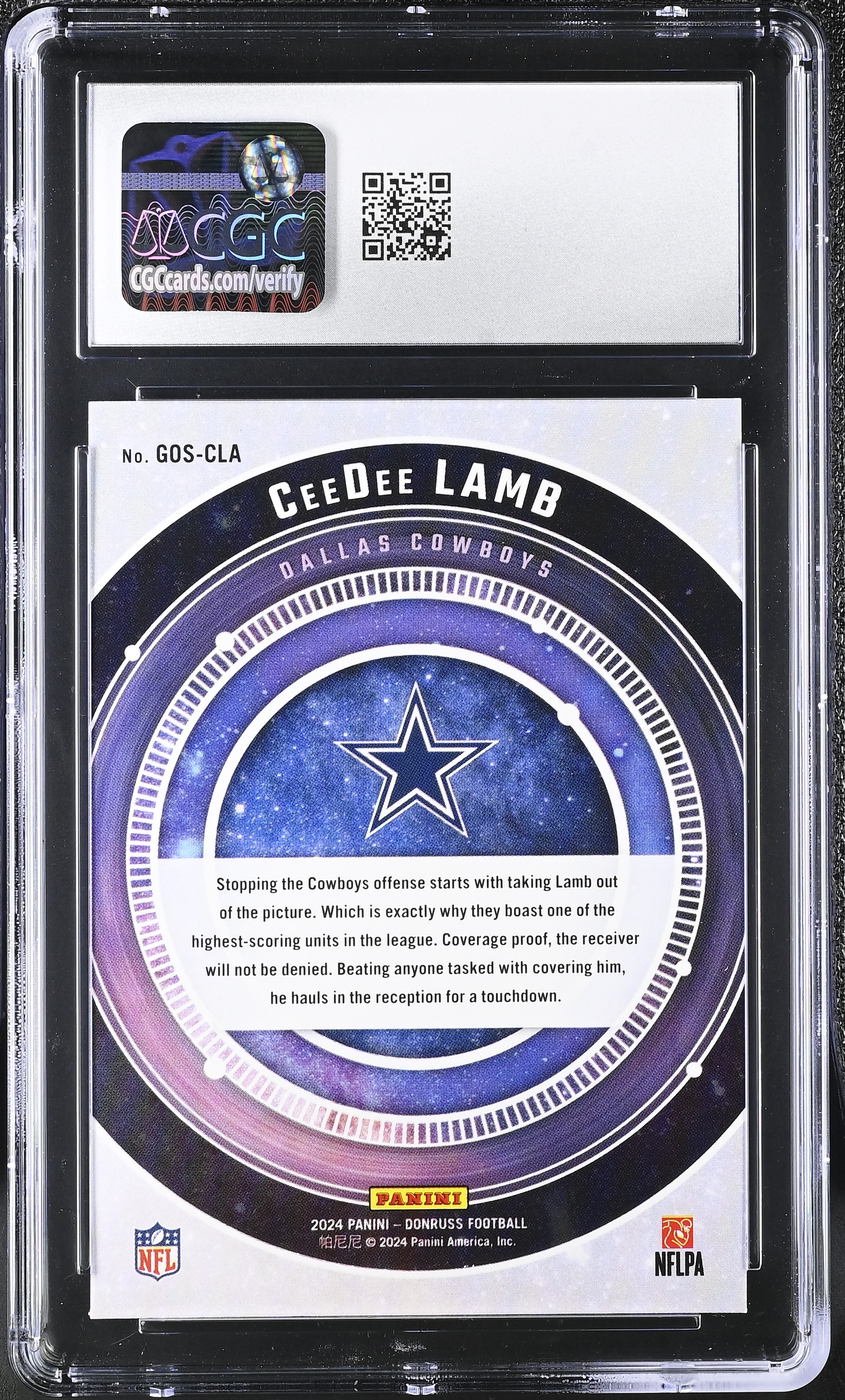 CeeDee Lamb 2024 Donruss Galaxy of Stars #11 (CGC 10) at PristineAuction.com CeeDee Lamb 2024 Donruss Galaxy of Stars #11 (CGC 10) at PristineAuction.com