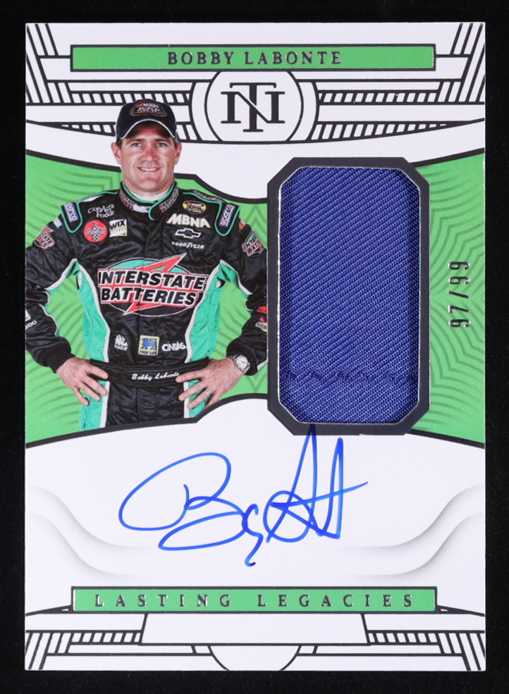 Bobby Labonte 2023 Panini National Treasures Lasting Legacies Material Autographs #15 #97/99 at PristineAuction.com Bobby Labonte 2023 Panini National Treasures Lasting Legacies Material Autographs #15 #97/99 at PristineAuction.com