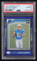 Ladd McConkey 2024 Panini Donruss Optic Blue Glitter RR #266 RC (PSA 10) at PristineAuction.com