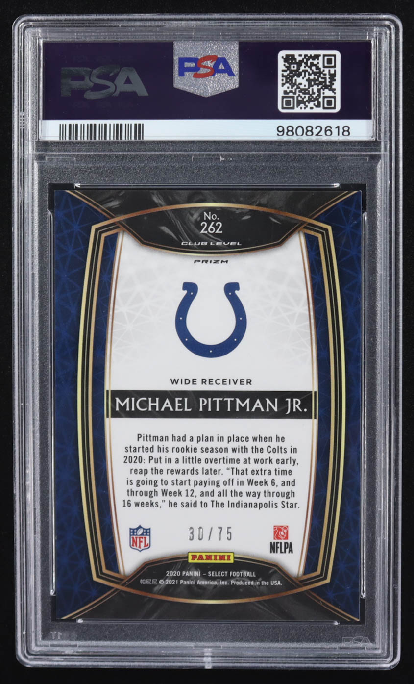 Michael Pittman Jr. 2020 Panini Select Blue Prizm #262 RC #30/75 (PSA 10) at PristineAuction.com Michael Pittman Jr. 2020 Panini Select Blue Prizm #262 RC #30/75 (PSA 10) at PristineAuction.com