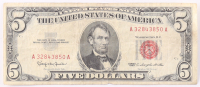 1963 $5 United States Treasury Red Seal Silver Certificate Paper Bank Note at PristineAuction.com