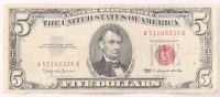 1963 $5 United States Treasury Red Seal Silver Certificate Paper Bank Note at PristineAuction.com