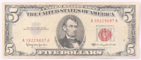 1963 $5 United States Treasury Red Seal Silver Certificate Paper Bank Note at PristineAuction.com