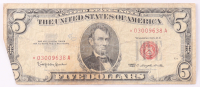 1963 $5 United States Treasury Red Seal Silver Certificate Paper Bank Note at PristineAuction.com