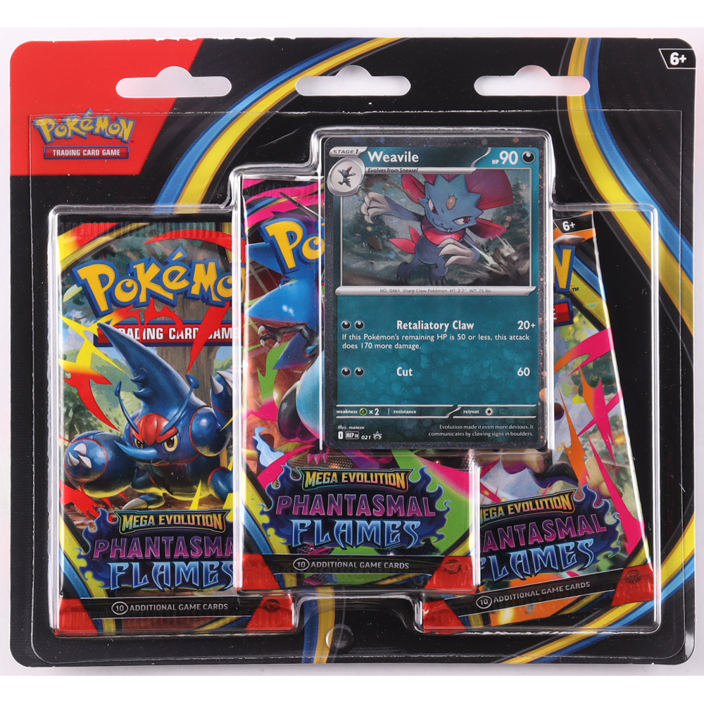 Pokemon Mega Evolution: Phantasmal Flames 3-Pack Blister at PristineAuction.com