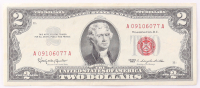 1963 $2 United States Treasury Red Seal Silver Certificate Paper Bank Note at PristineAuction.com
