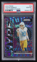 Justin Herbert 2023 Panini Prizm Hype Purple Power #H-4 #01/49 (PSA 10) at PristineAuction.com
