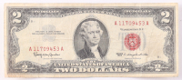 1963 $2 United States Treasury Red Seal Silver Certificate Paper Bank Note at PristineAuction.com