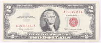 1963 $2 United States Treasury Red Seal Silver Certificate Paper Bank Note at PristineAuction.com