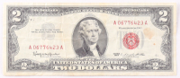 1963 $2 United States Treasury Red Seal Silver Certificate Paper Bank Note at PristineAuction.com