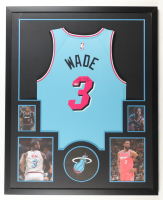 Dwayne Wade Signed Custom Framed Jersey Display with Photos (Fanatics) at PristineAuction.com
