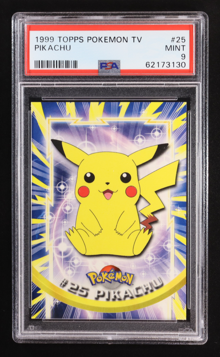 Pikachu 1999 Topps Pokemon TV Animation Series 1 Green Logo Backs #25 (PSA 9) at PristineAuction.com Pikachu 1999 Topps Pokemon TV Animation Series 1 Green Logo Backs #25 (PSA 9) at PristineAuction.com