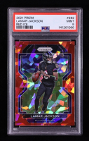 Lamar Jackson 2021 Panini Prizm Prizms Red Ice #282 (PSA 9) at PristineAuction.com