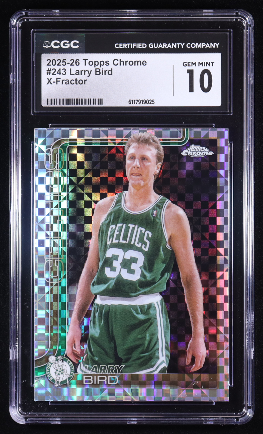 Larry Bird 2025-26 Topps Chrome X-Fractors #243 (CGC 10) at PristineAuction.com Larry Bird 2025-26 Topps Chrome X-Fractors #243 (CGC 10) at PristineAuction.com