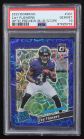Zay Flowers 2023 Panini Donruss Optic Preview Blue Scope RR #307 RC (PSA 10) at PristineAuction.com