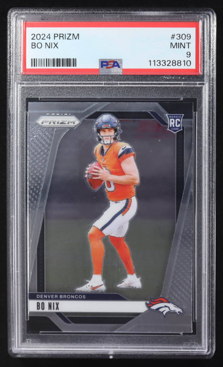 Bo Nix 2024 Panini Prizm #309 RC (PSA 9) at PristineAuction.com Bo Nix 2024 Panini Prizm #309 RC (PSA 9) at PristineAuction.com