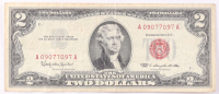 1963 $2 United States Treasury Red Seal Silver Certificate Paper Bank Note at PristineAuction.com