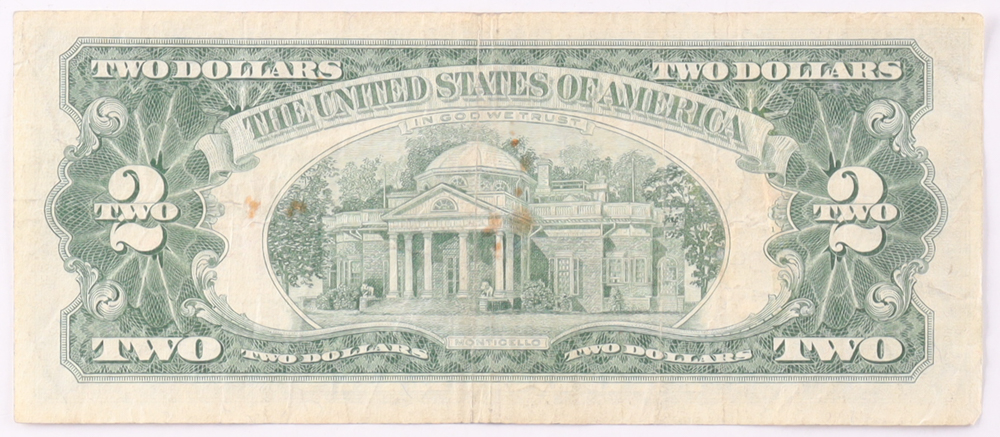 1963 $2 United States Treasury Red Seal Silver Certificate Paper Bank Note at PristineAuction.com 1963 $2 United States Treasury Red Seal Silver Certificate Paper Bank Note at PristineAuction.com