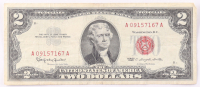 1963 $2 United States Treasury Red Seal Silver Certificate Paper Bank Note at PristineAuction.com