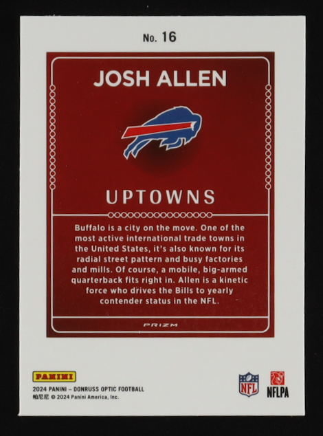 Josh Allen 2024 Donruss Optic Uptowns #16 at PristineAuction.com Josh Allen 2024 Donruss Optic Uptowns #16 at PristineAuction.com