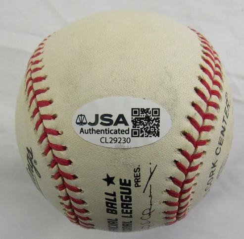 Ernie Banks Signed ONL Baseball Inscribed "HOF 77" (JSA) at PristineAuction.com Ernie Banks Signed ONL Baseball Inscribed "HOF 77" (JSA) at PristineAuction.com