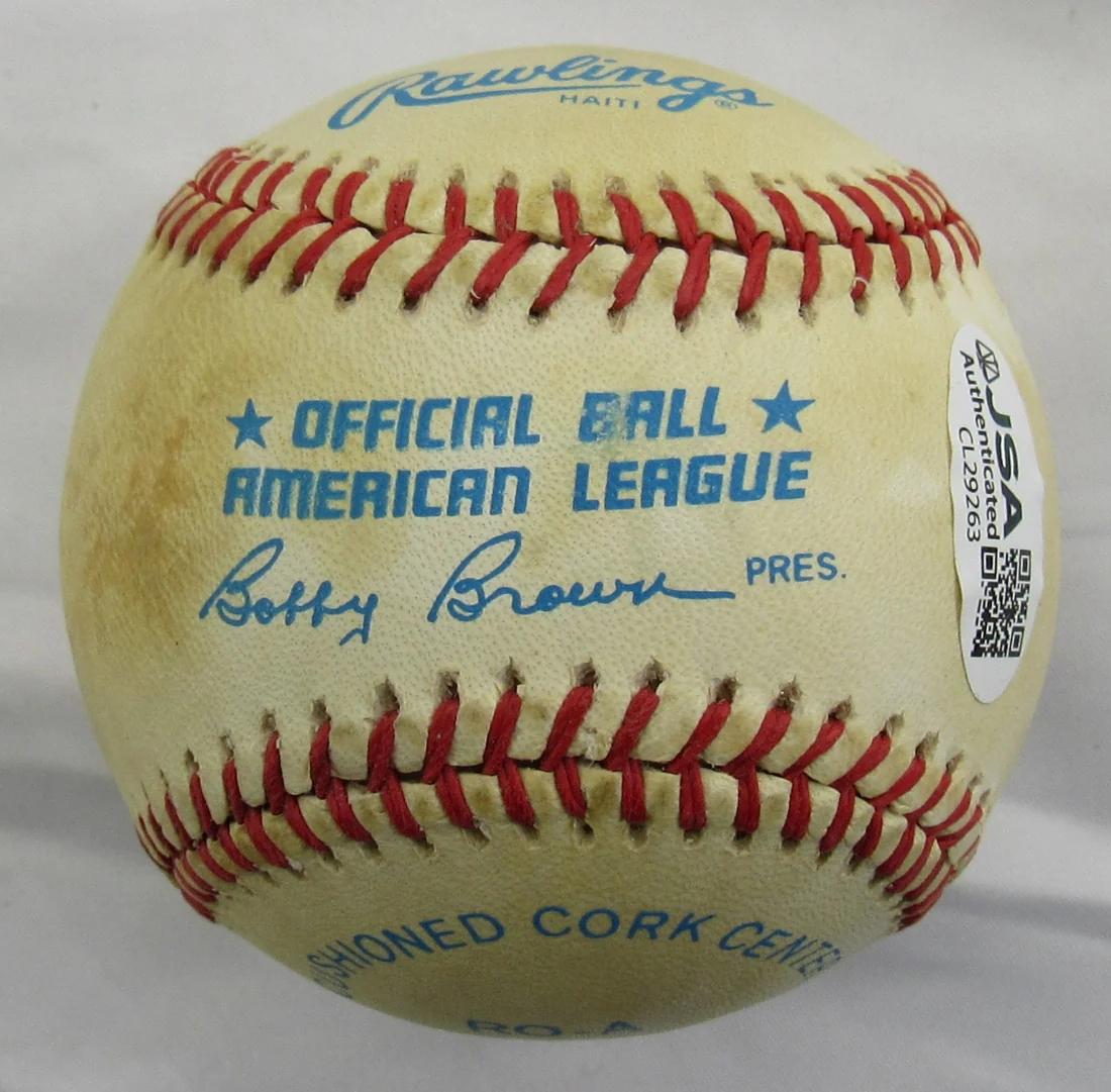 Jim "Catfish" Hunter Signed OAL Baseball (JSA) at PristineAuction.com Jim "Catfish" Hunter Signed OAL Baseball (JSA) at PristineAuction.com