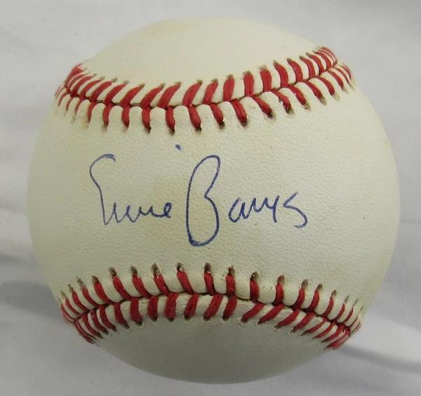 Ernie Banks Signed ONL Baseball (JSA) at PristineAuction.com Ernie Banks Signed ONL Baseball (JSA) at PristineAuction.com