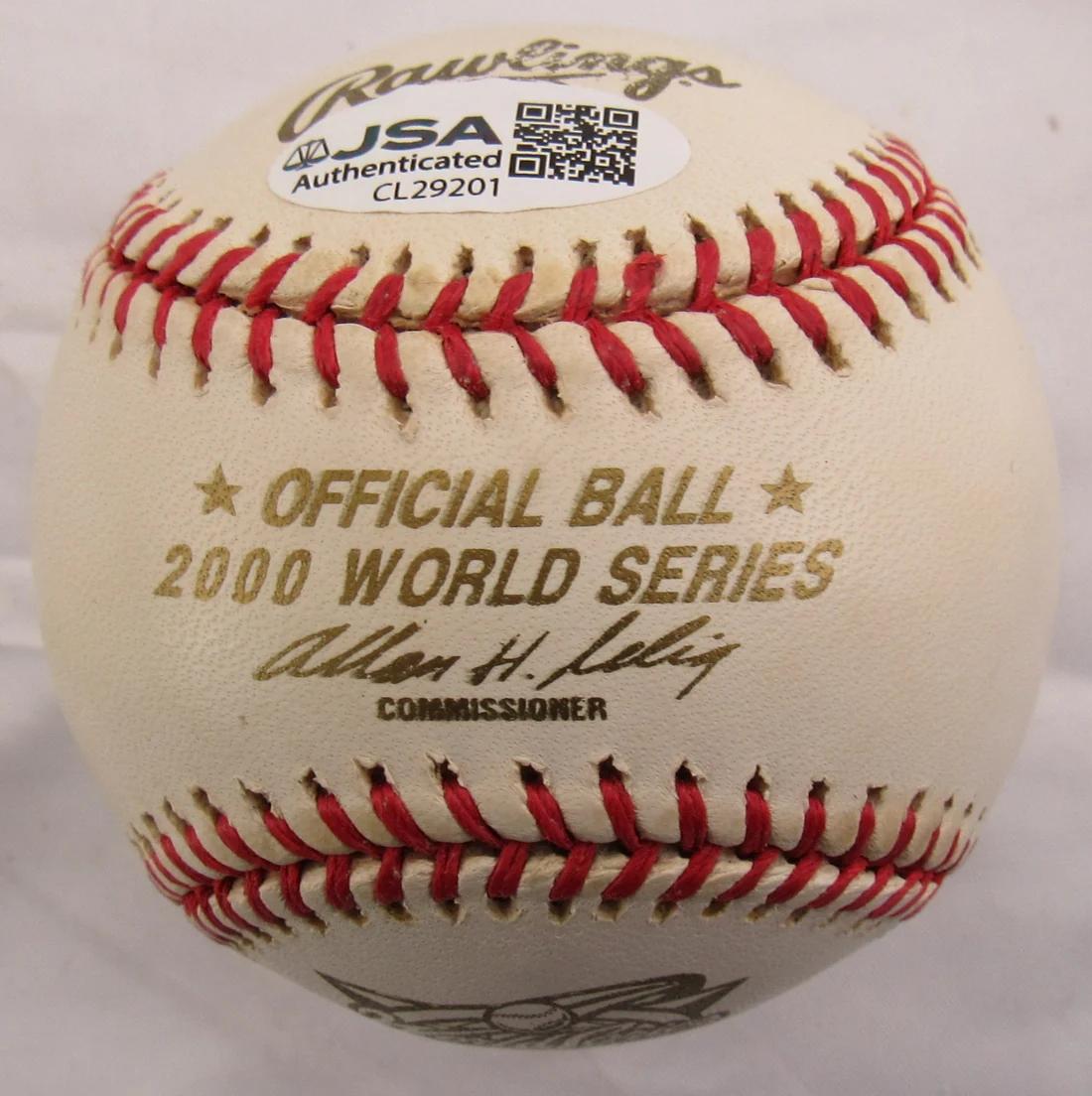 Roger Clemens Signed 2000 World Series Logo Baseball (JSA) at PristineAuction.com Roger Clemens Signed 2000 World Series Logo Baseball (JSA) at PristineAuction.com