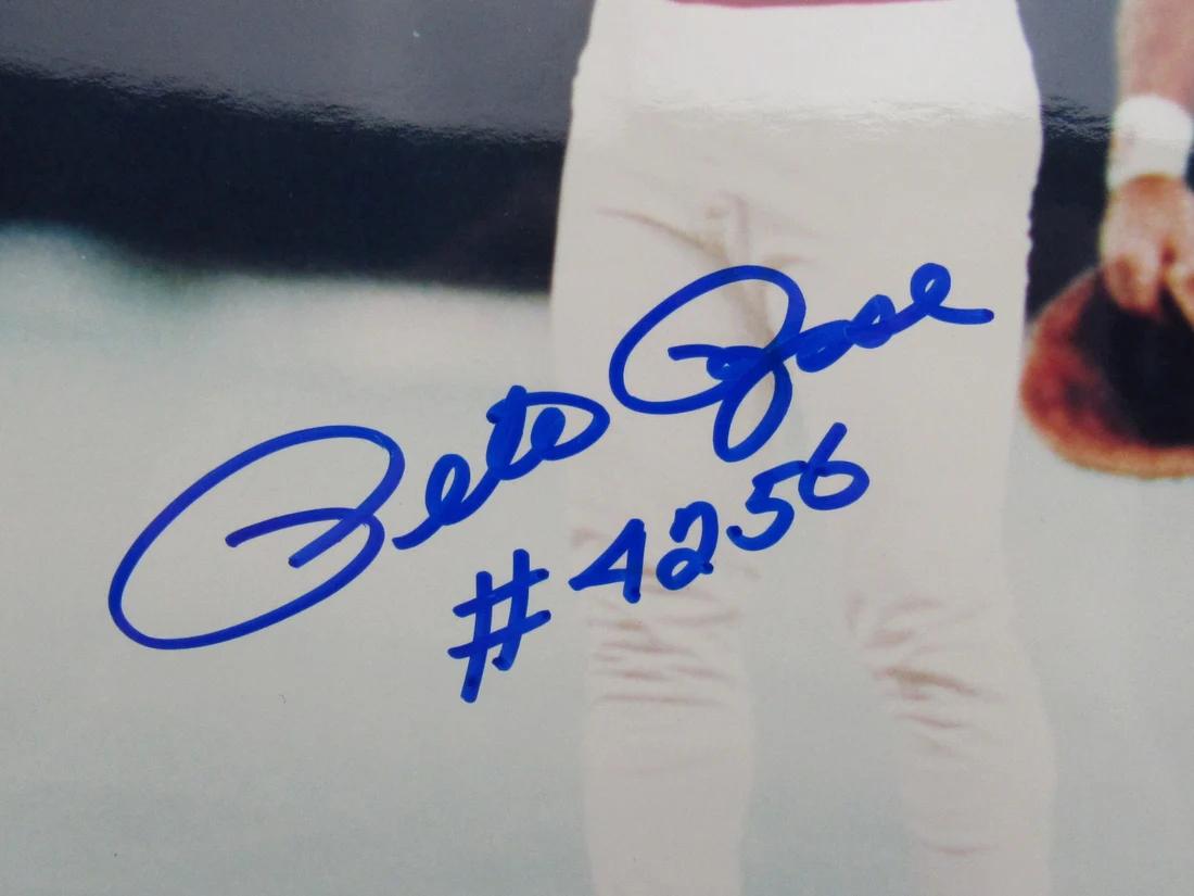 Pete Rose Signed Reds 8x10 Photo Inscribed "#4256" (JSA) at PristineAuction.com Pete Rose Signed Reds 8x10 Photo Inscribed "#4256" (JSA) at PristineAuction.com