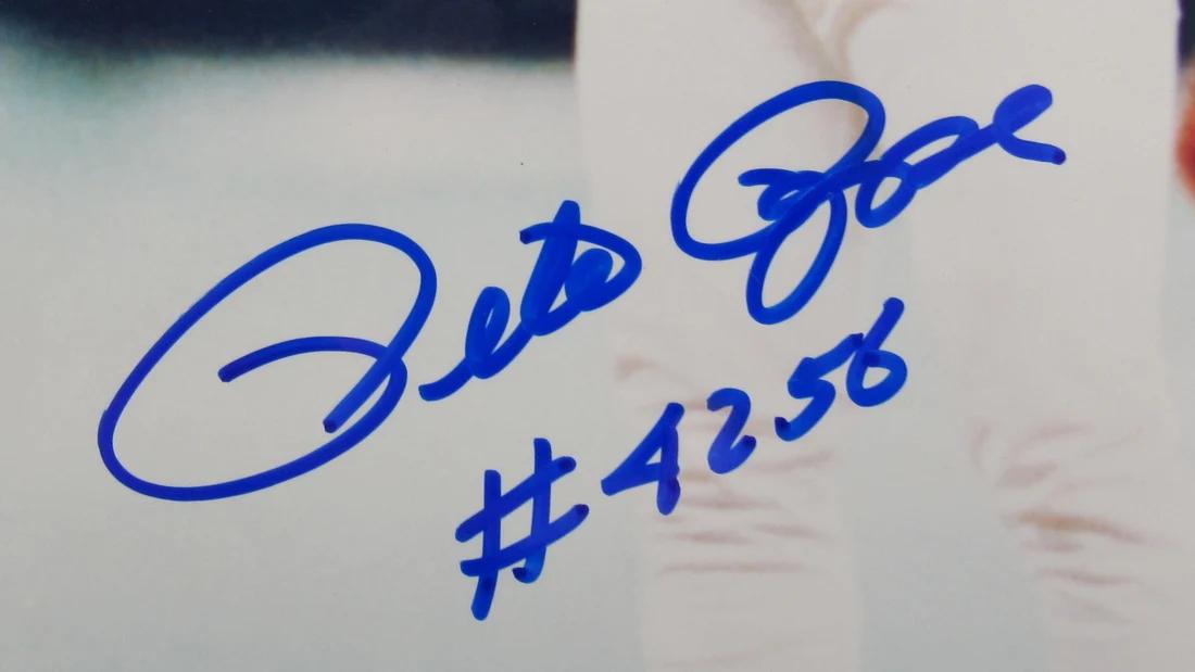 Pete Rose Signed Reds 8x10 Photo Inscribed "#4256" (JSA) at PristineAuction.com Pete Rose Signed Reds 8x10 Photo Inscribed "#4256" (JSA) at PristineAuction.com