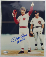 Pete Rose Signed Reds 8x10 Photo Inscribed "#4256" (JSA) at PristineAuction.com