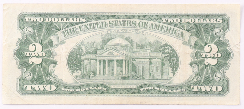 1963 $2 United States Treasury Red Seal Silver Certificate Paper Bank Note at PristineAuction.com 1963 $2 United States Treasury Red Seal Silver Certificate Paper Bank Note at PristineAuction.com