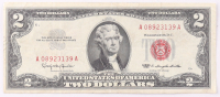 1963 $2 United States Treasury Red Seal Silver Certificate Paper Bank Note at PristineAuction.com