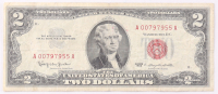 1963 $2 United States Treasury Red Seal Silver Certificate Paper Bank Note at PristineAuction.com