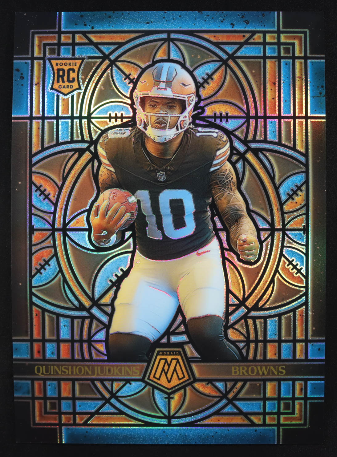 Quinshon Judkins 2025 Panini Mosaic Stained Glass Oversized #6 RC at PristineAuction.com Quinshon Judkins 2025 Panini Mosaic Stained Glass Oversized #6 RC at PristineAuction.com