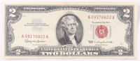 1963 $2 United States Treasury Red Seal Silver Certificate Paper Bank Note at PristineAuction.com