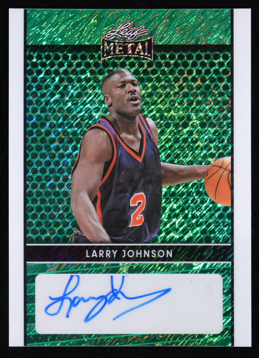 Larry Johnson 2024 Leaf Metal Autographs Green Shimmer #LALJ1 #2/6 at PristineAuction.com Larry Johnson 2024 Leaf Metal Autographs Green Shimmer #LALJ1 #2/6 at PristineAuction.com