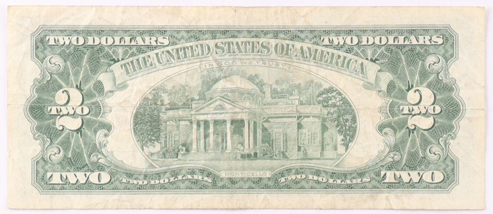 1963 $2 United States Treasury Red Seal Silver Certificate Paper Bank Note at PristineAuction.com 1963 $2 United States Treasury Red Seal Silver Certificate Paper Bank Note at PristineAuction.com