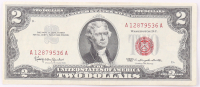 1963 $2 United States Treasury Red Seal Silver Certificate Paper Bank Note at PristineAuction.com