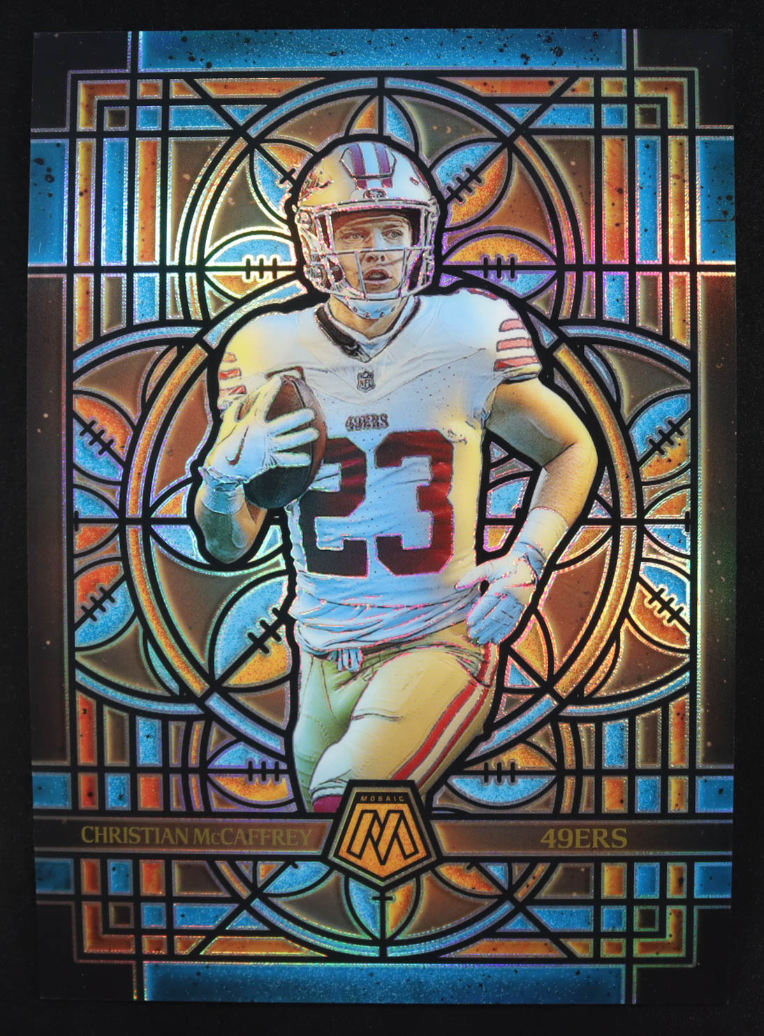 Christian McCaffrey 2025 Panini Mosaic Stained Glass Oversized #22 at PristineAuction.com Christian McCaffrey 2025 Panini Mosaic Stained Glass Oversized #22 at PristineAuction.com